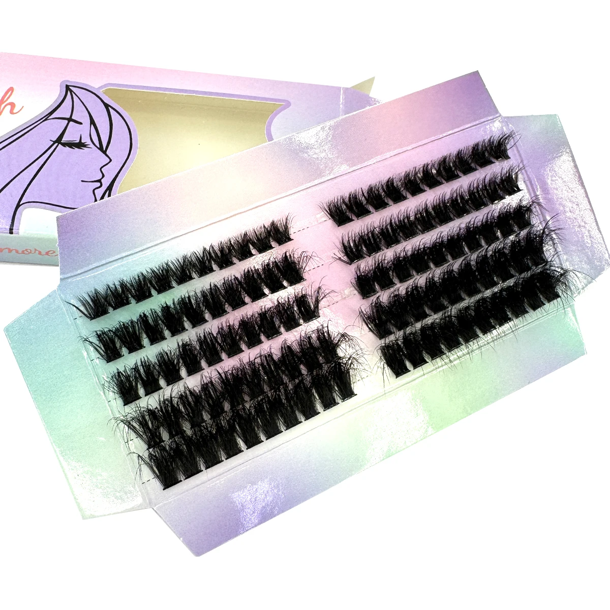 新しい 5 行 50D-120D ミックス 5D ふわふわ個別まつげクラスターエクステンションつけまつげ DIY 自宅クラスターメイクまつげツール