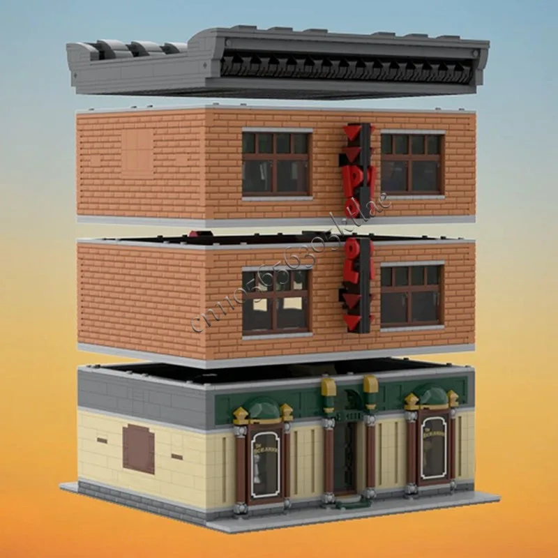 3739 ELEMENTÓW MOC Kreatywny Model Ulicy Miejskiej Modułowy Bilard i Gry Architektura Klocki Konstrukcyjne Zabawki Prezenty