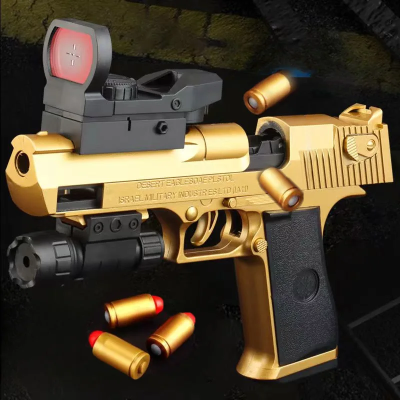 Automatische Spielzeugpistole Desert Eagle Mechanische Muschelauswurf Airsoft Pistole Soft Bullet Kontinuierliche Feuerwaffe für Kinderschießen