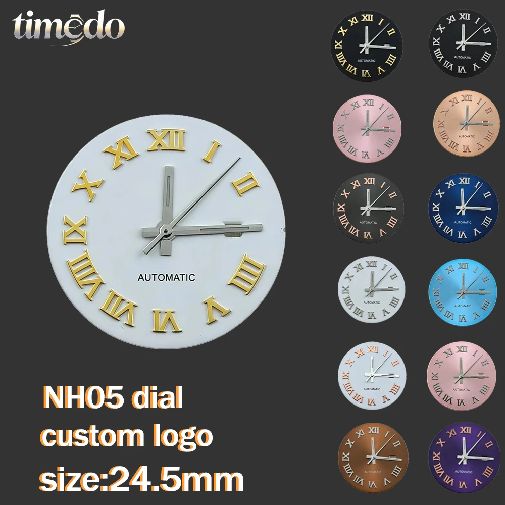 Used for NH05 Movement Watch Accessories NH05 24.5mm Dial Women's Automatic Watch Customized Logo Dial Roman Numeral Dial
