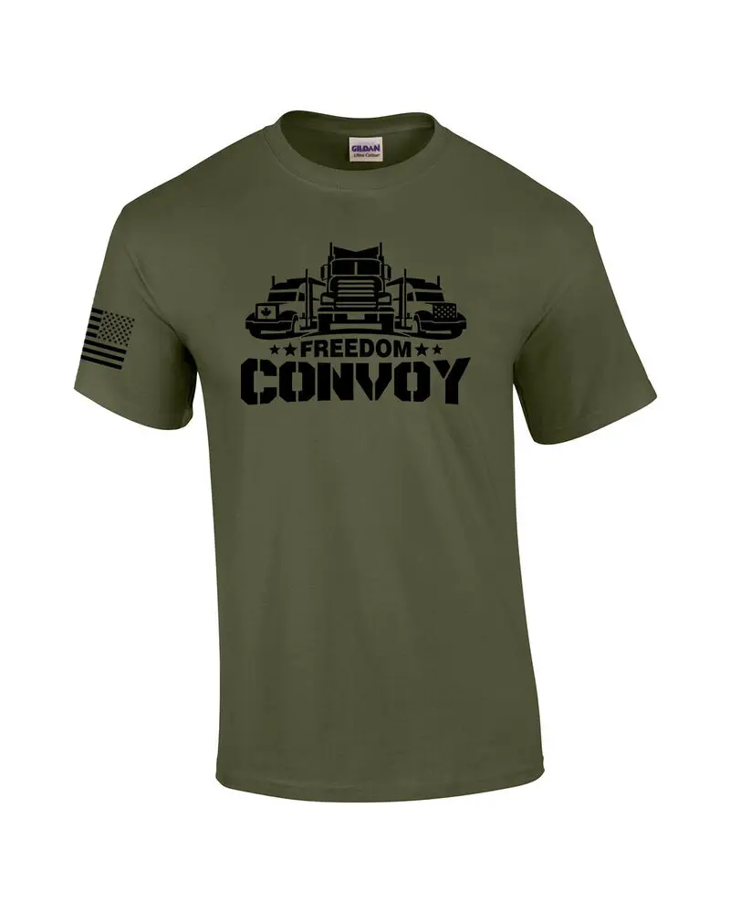 Freedom Convoy Truckers Against Mandates Truck Drivers Men's Short SleeveUnisex T-shirts for Men Women Summer Tees Cotton Luxury