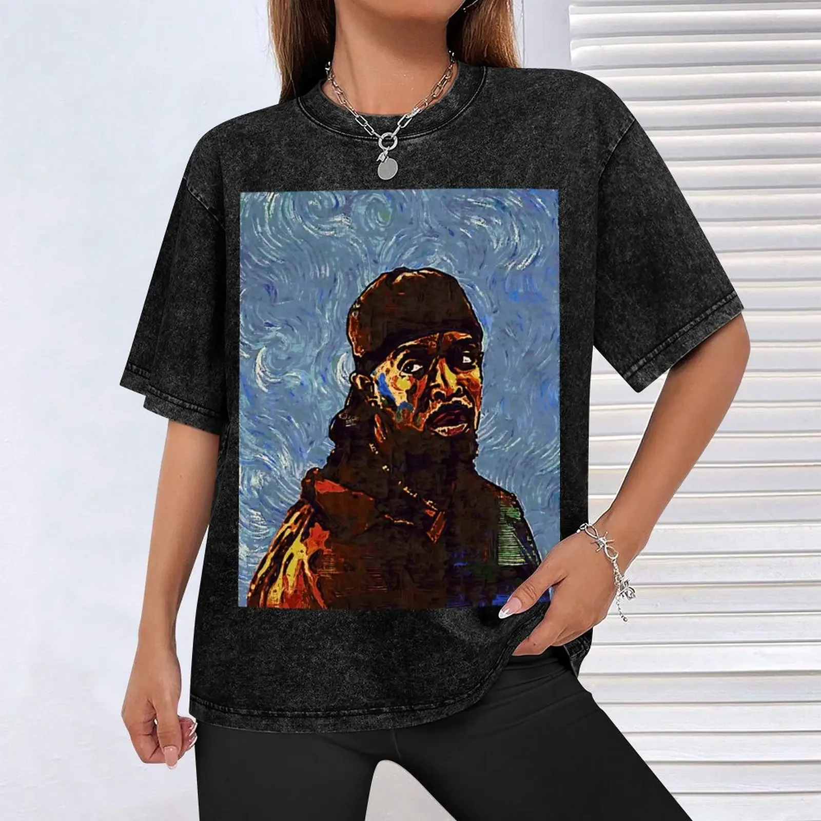 عمر ليتل من فانجوخ - www.art-customized.com   تي شيرت كبير الحجم مصمم قمصان رجالي جرافيك تي شيرت