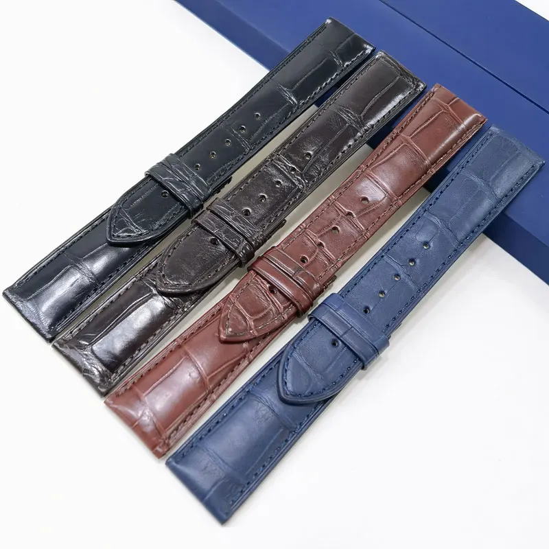 

FUYIJIA Top Nile Crocodile Skin Watchbands Custom Substitute O-MEGA DE/VILLE Strap 16MM 18MM 19MM 20MM 22MM Genuine Leather Belt