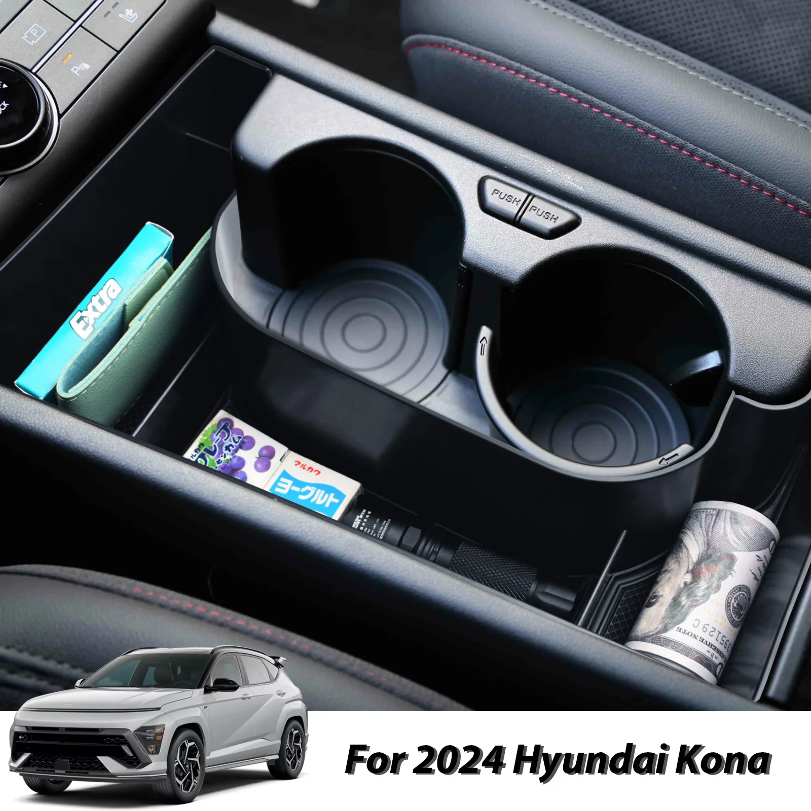 

Center Console for 2024 Hyundai Kona SX2/SEL/ N Line/Limited Armrest Box Storage Car Center Console Tray Organizer Accessories