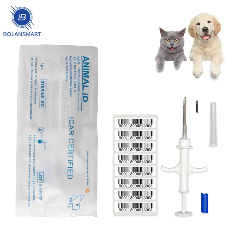 EMID 11784/85 FDX-B Animal Microchip Syringe ID Implant Pet Chip Needle Vet RFID Injector PIT Tag For Dog Cat Fish 3 Sizes