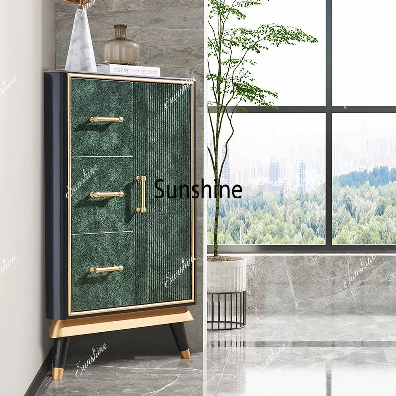 

Y.American solid wood corner cabinet, modern light luxury storage, living room storage