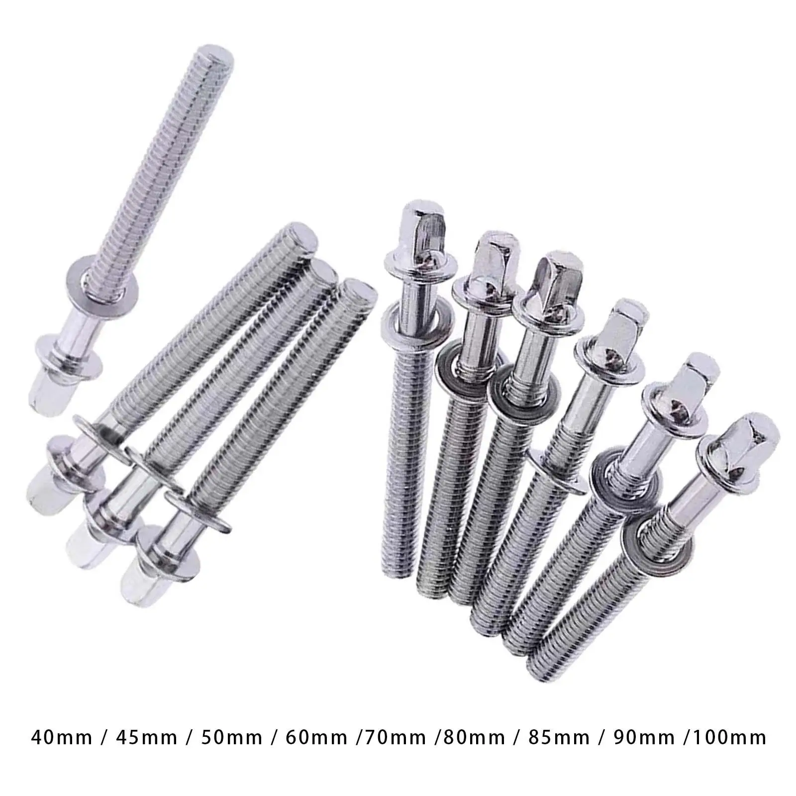 10x Metal Drum Tight Screw Drums Accs Screw Rods for Repair Parts Snare Drum