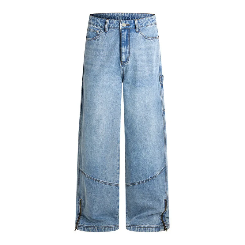 

Casual Men’s Stretch Jeans Washed Soft Stacked Straight Zippers Designer Original Men’s Jeans Pants Brand Clothing 2026 New