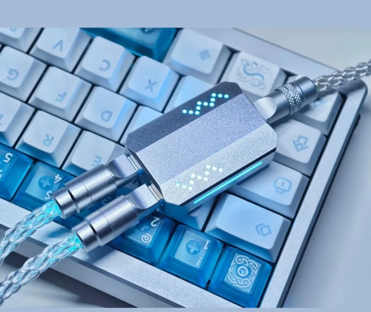 Luminous Hollow RGB Single Crystal Copper 1 To 2 Aviation Plug-in Cable Dual 8K Magnetic Axis Keyboard Luminous Short Wire Set