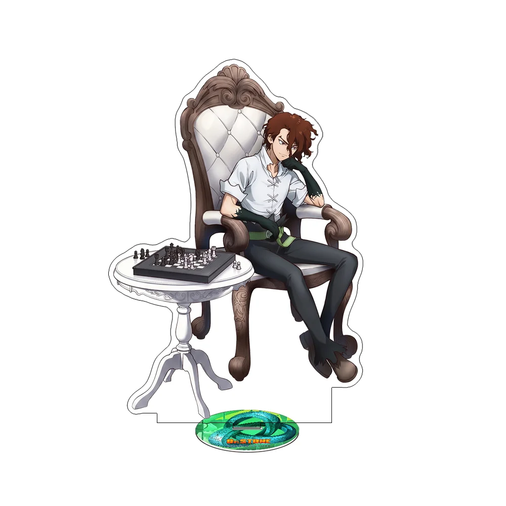 Dr. Stone Senku Xeno Stanley Chair 15CM Double Sided Acrylic Stand Keychain 2026 New Anime Stand Table Decor Fans Collection