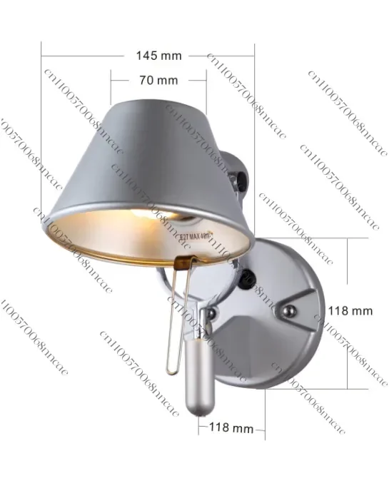 Contemporary Industrial Wall Lamp with Rotatable Rocker Arm, Adjustable Vintage Wall Sconce for Bedside & Living Room Reading