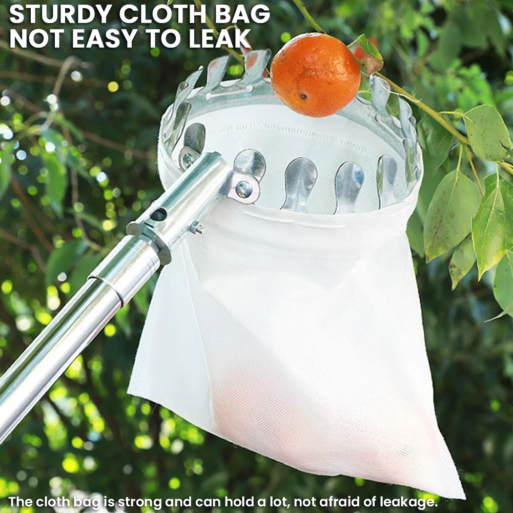 Varilla de empalme de acero inoxidable, recolector de frutas, herramienta para recoger huerto de árboles altos, herramienta para recoger frutas de jardín para manzanas, Mango, limón, naranja