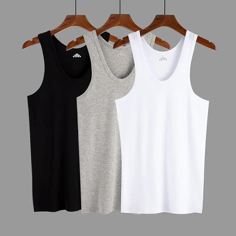Men\'s Vest Pure Cotton Sexy Undershirt Bodysuit Cotton Bodybuilding Motion Outerwear Sweatshirt Elastic Singlet Homme Shirt Top