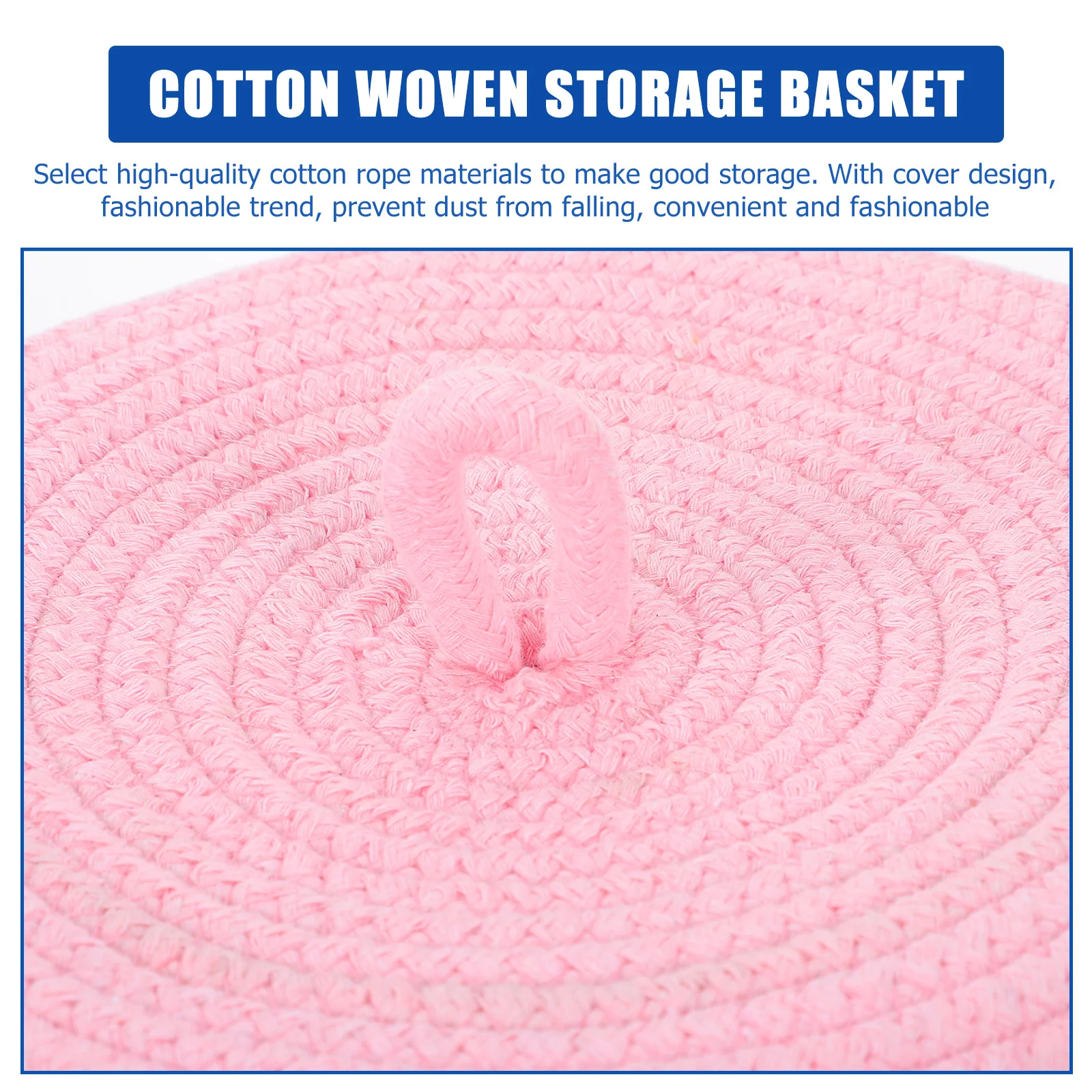 

1Pcs Woven Storage Basket Cotton Rope Braided Organizer for Desktop Home Decorative Sundries Bin Large Capacity Simple Design