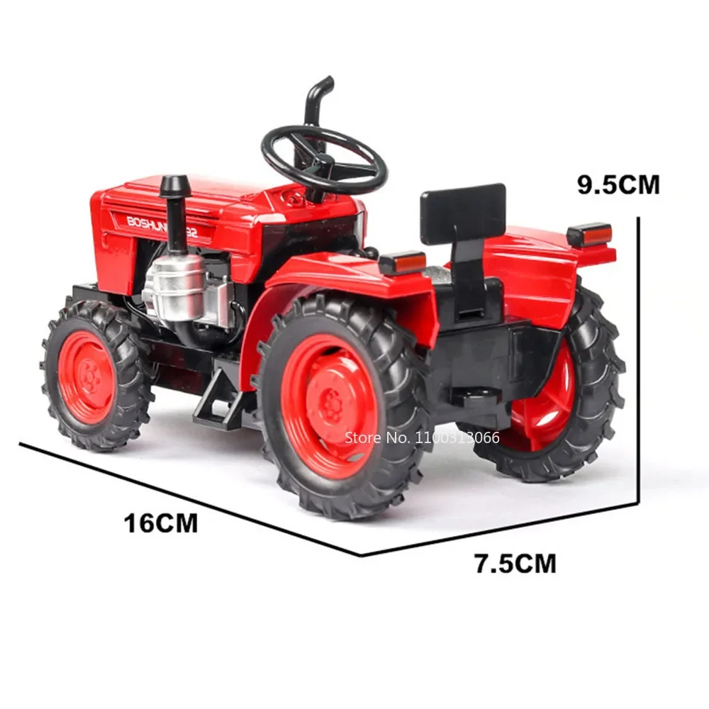 1:32 Agricultural Tractors Cars Alloy Models Toys Light Sound Vehicles Wheel Pull Back Miniature Car Boys Children's Day Gifts