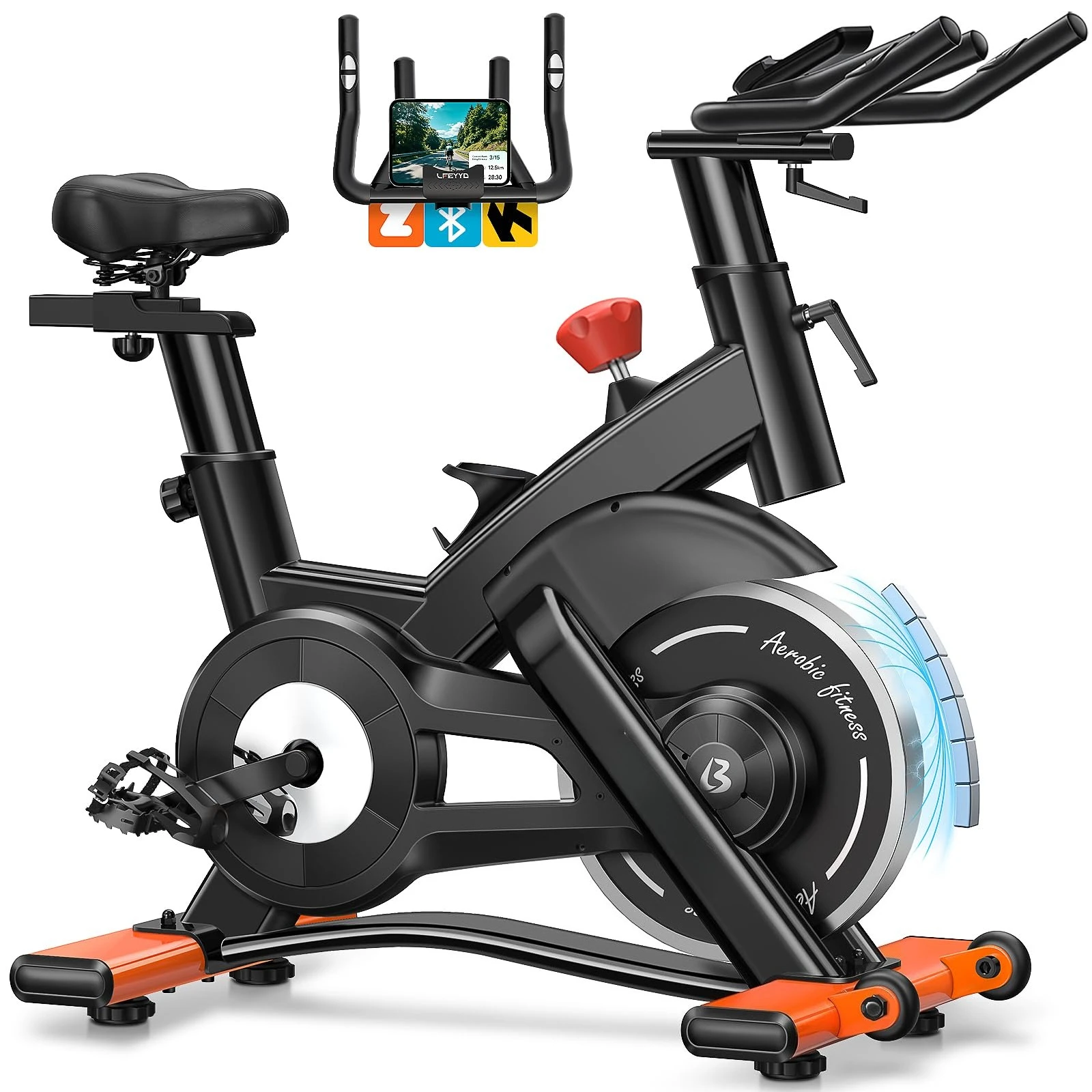 Exercise Bike,400LB Magnetic Stationary Bike with App and Heart Monitor