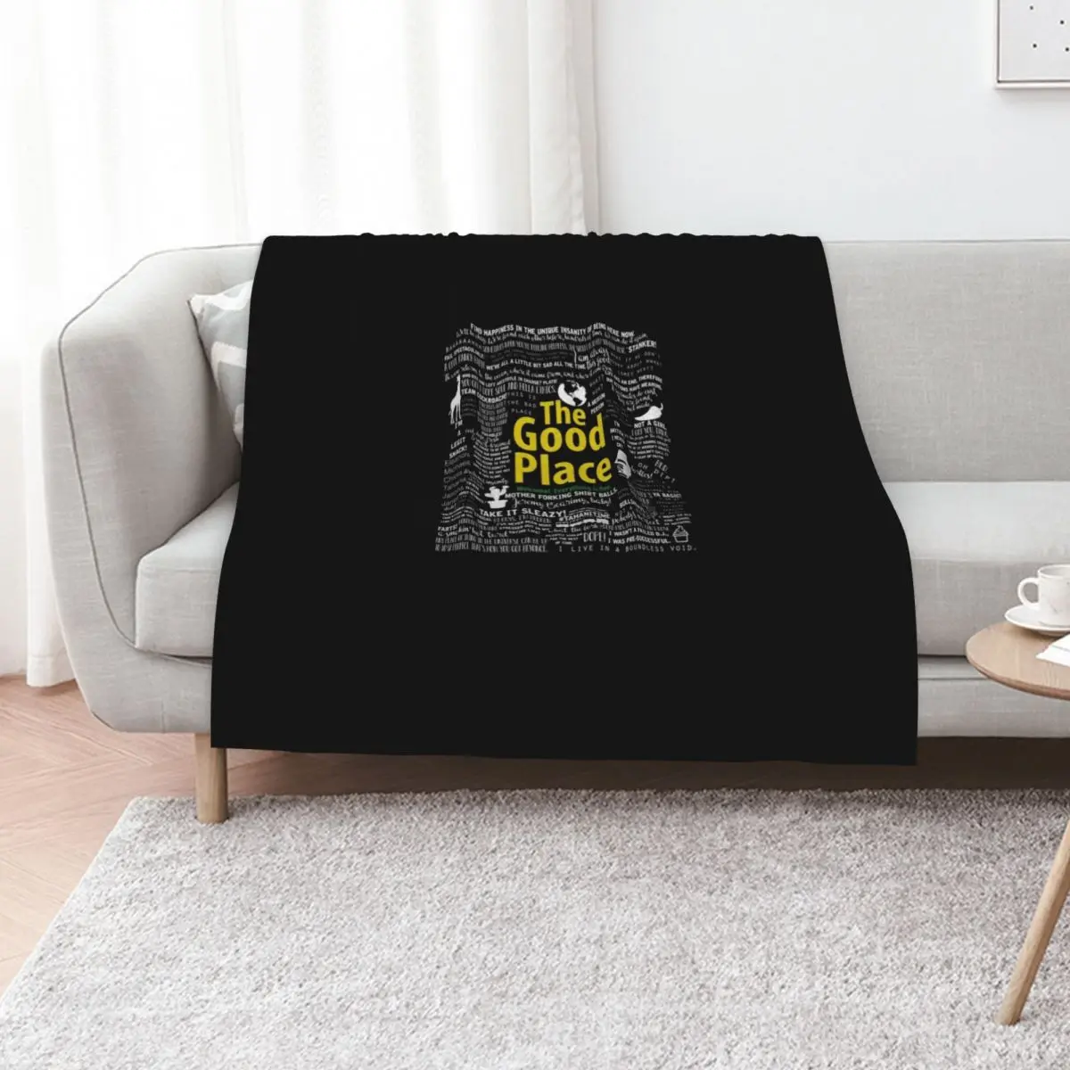 The Good Place Memorable Quotes Throw Blanket Thermals For Travel for sofa Loose Sofas blankets ands Blankets