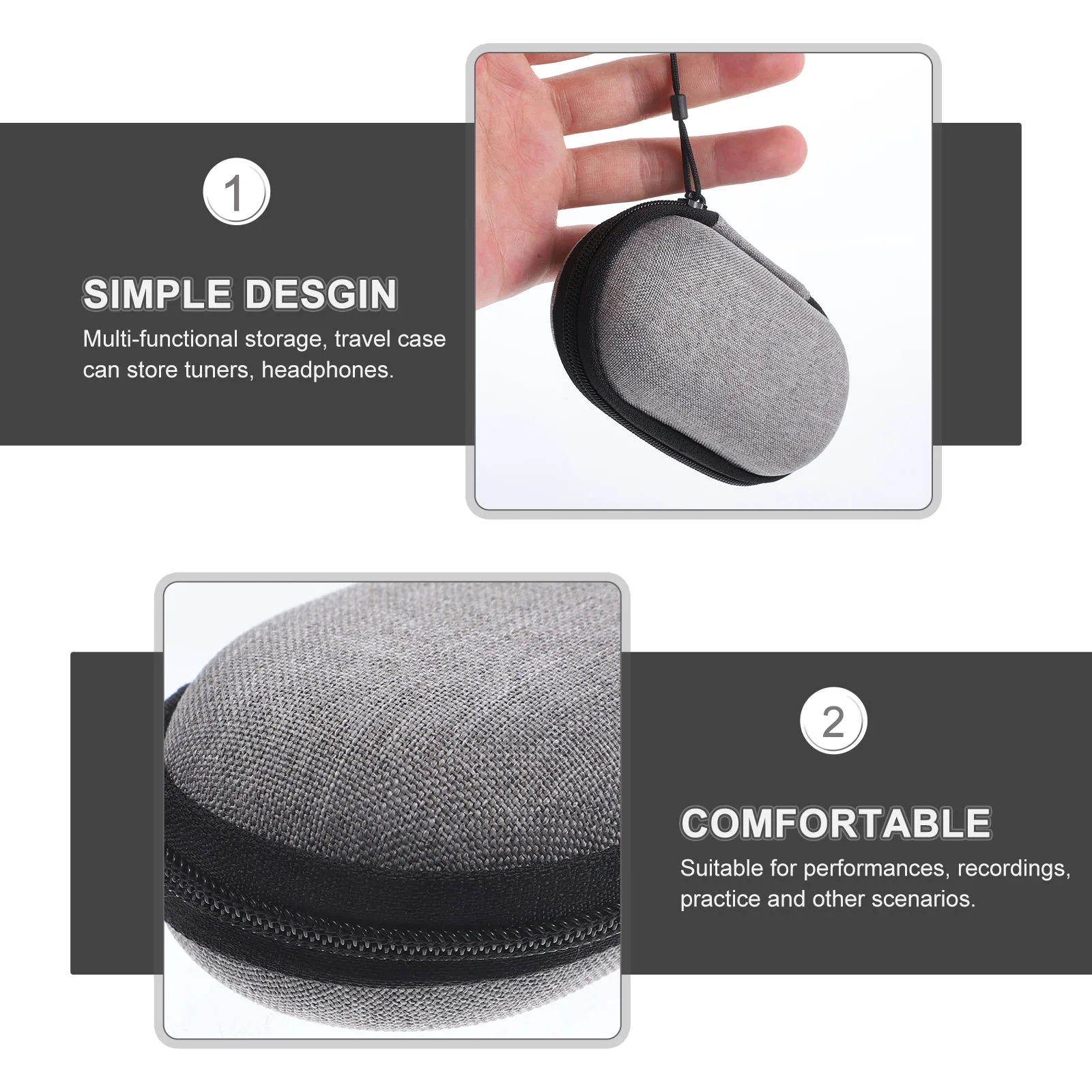 

Portable Tuner Storage Case Hard EVA Shell Guitar Accessories ganizer for Headphones Cables Travel Cord ganizer Bag