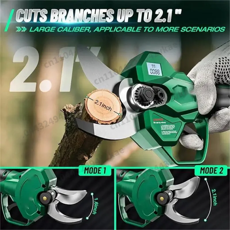 Brushless Cordless Ele-ctric Pruning Shears Large Cutting Diameter Battery-Powered Garden Trimmer Fr-Ee Sh-ipping