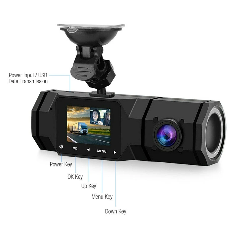 1080P HD Dual Dash Cam Front And Inside Camera IR Night Vision Car Driving Recorder Camera Vehicle Monitor Car DVR