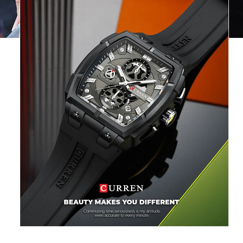 CURREN Herren-Chronograph Quarzuhr mit Leuchtzeigern und automatischer Datumsanzeige - für Business und Freizeit 8488 – Detail 13