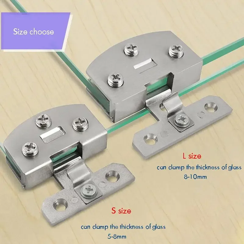 Glass Hinge Free Punching Zinc Alloy Brushed / Bright Hinges for Wine Cabinet Display Cabinet 5-8mm / 8-10mm Thickness Glass