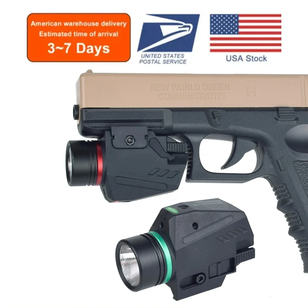 

Airsoft Weapons Mini LED Gun Flashlight Red Green Dot Indicator Hunting Pistol Weapons Gun Light 20mm Pictinny Rail