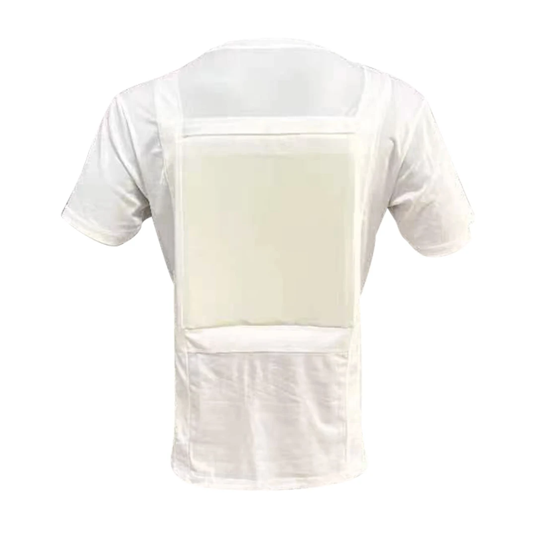 Lightweight Bulletproof Ballistic Vest T-Shirt Concealable Armor with plate Undershirt Sleeveless Black/White 4XL