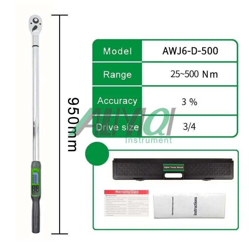 

ALIYIQI 3/4 Drive Buzzer & Four LED Lights Adjustable Digital Torque Wrench 3% Accuracy Bicycle Repair Torque Tool Key