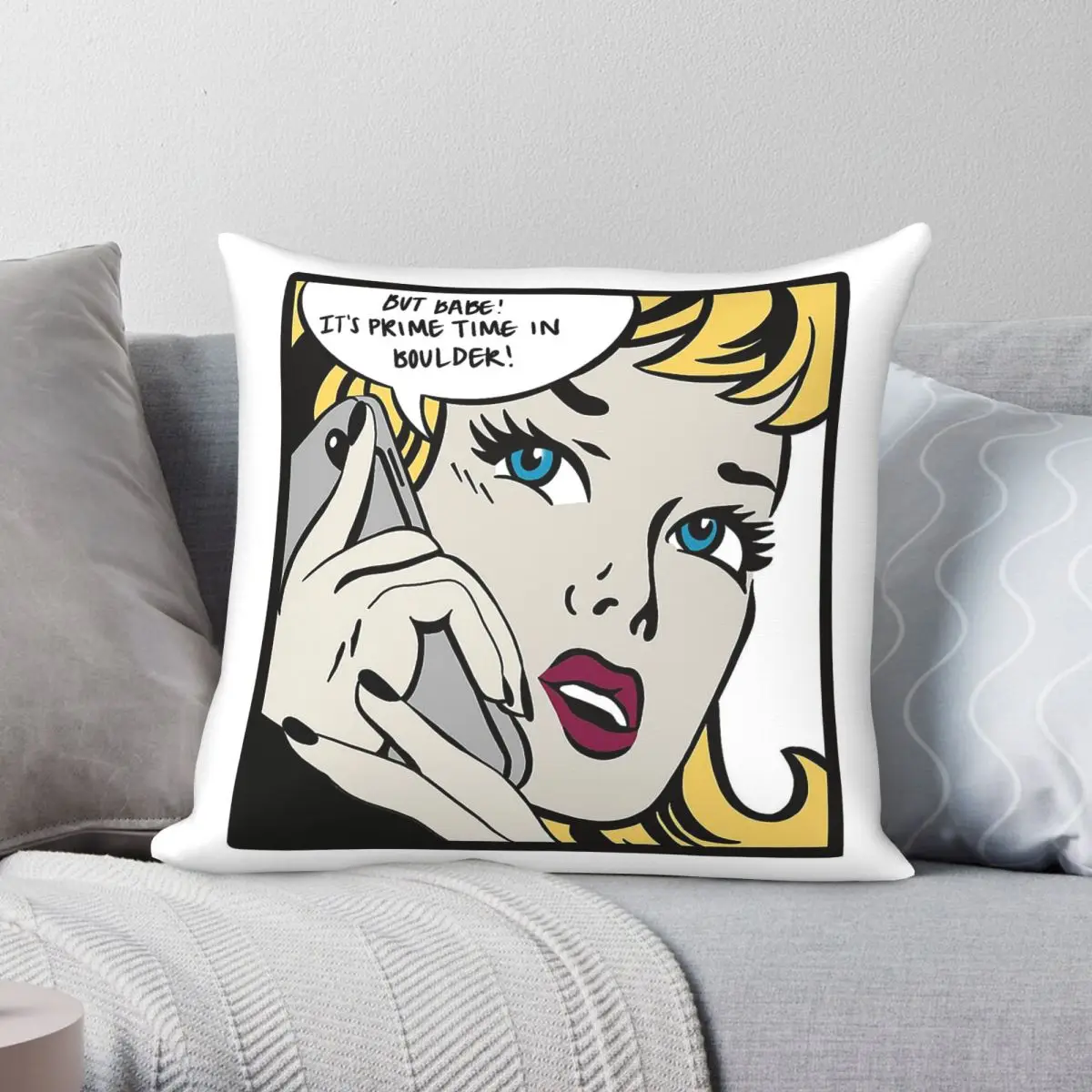 Babe It's Prime Time In Boulder Square Pillowcase Polyester Linen Velvet Pattern Zip Decorative Bed Cushion Case 18