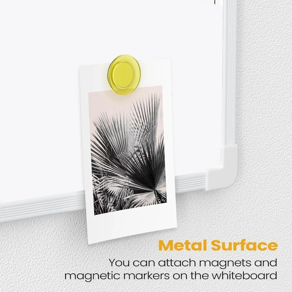 مع 3 أقلام تحديد و4 مغناطيس لوحة مسح جاف 16 بوصة × 12 بوصة سبورة بيضاء على الوجهين لوحة رسائل مذكرة مغناطيسية مثبتة على الحائط #1