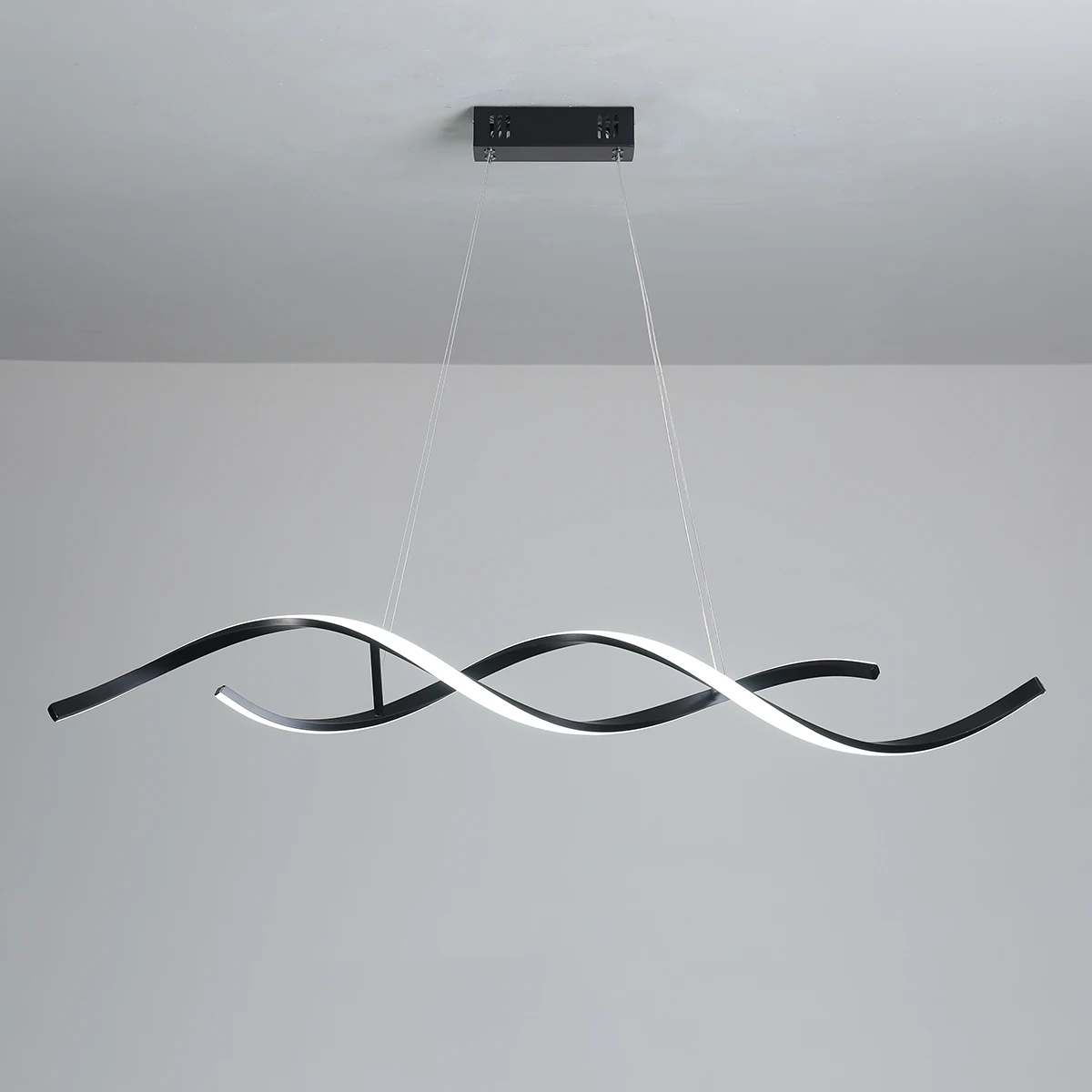 Modern Matte Black /White Hanging LED Chandelier For Dining Room Kitchen Room Home Deco AC110-265V Chandeliers Fixture Free Mail