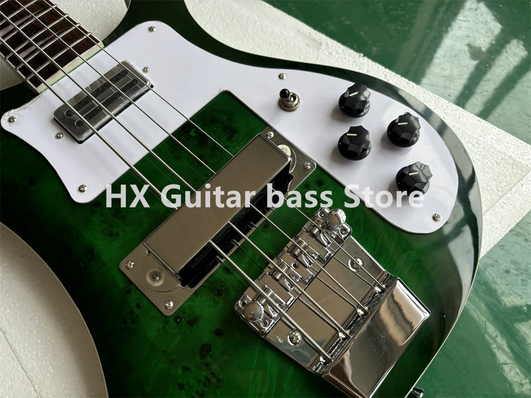 High-Quality Rickenbacker 4003 Bass Electric Guitar green Chrome Hardware