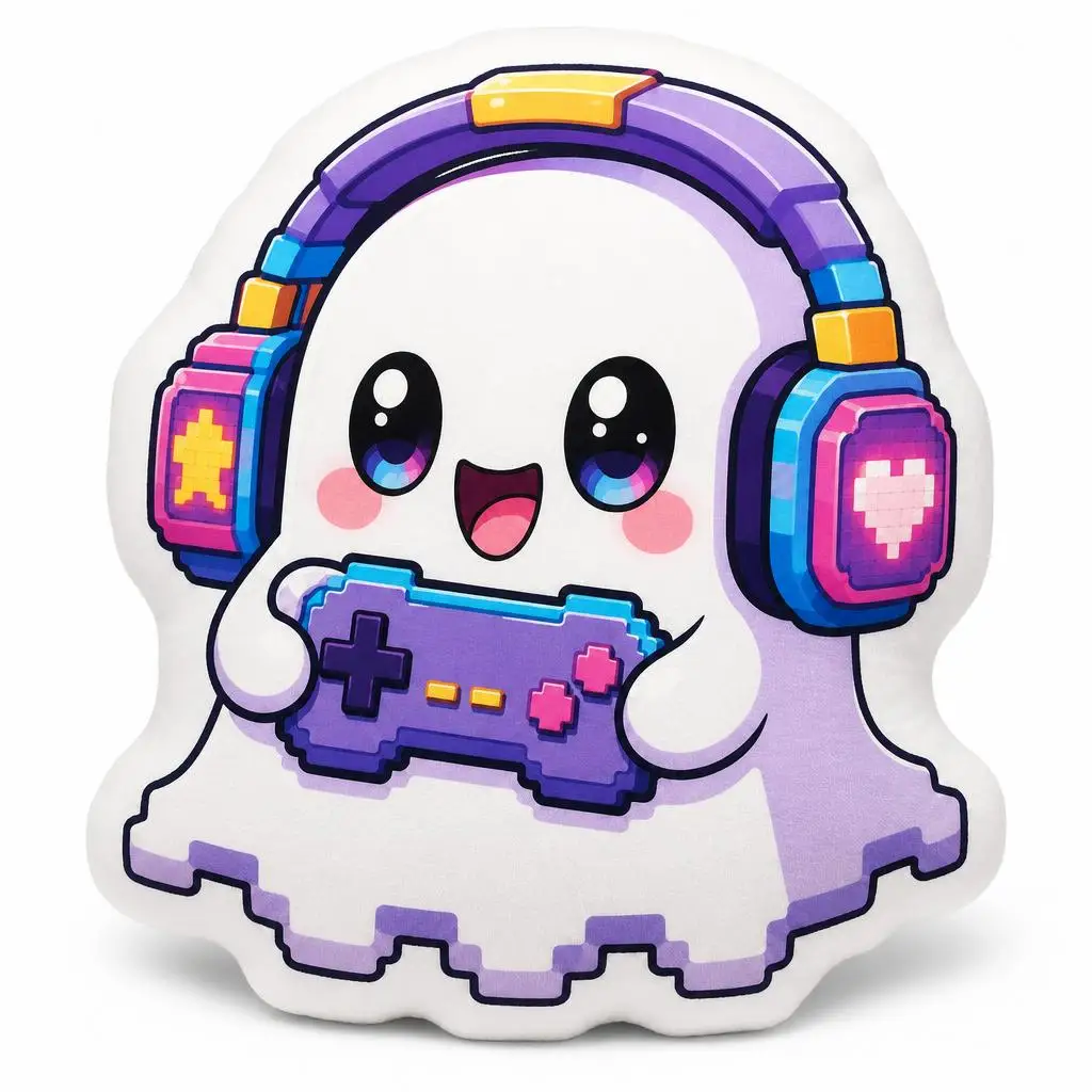 Pixel Arcade Ghost Gamer Game Retro Video Game Plush Pillow Cushion Funny Stuffed Throw Pillow Home Decor Gift Sofa Bed