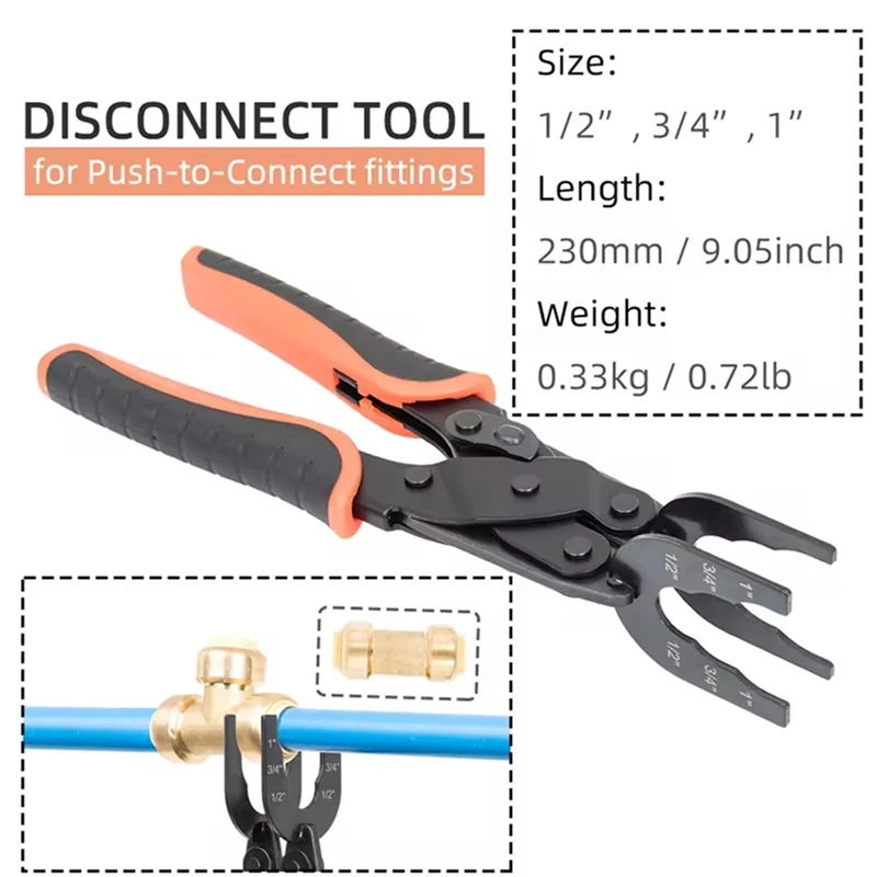 

AB11-2X Push-Fit Disconnect Tong Tool For Easily Removing Push-To-Connect Fittings(1/2In, 3/4In, 1In)