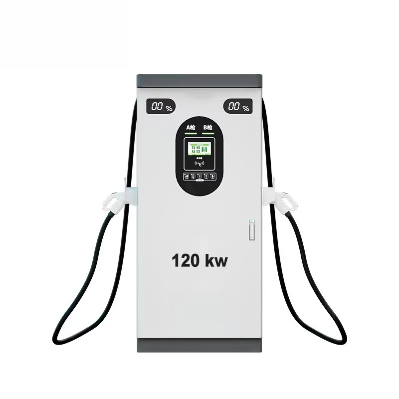 Commercial Vertical EV Charging Pile IP55 Rainproof AC Charger with LCD Screen for Public Parking Area