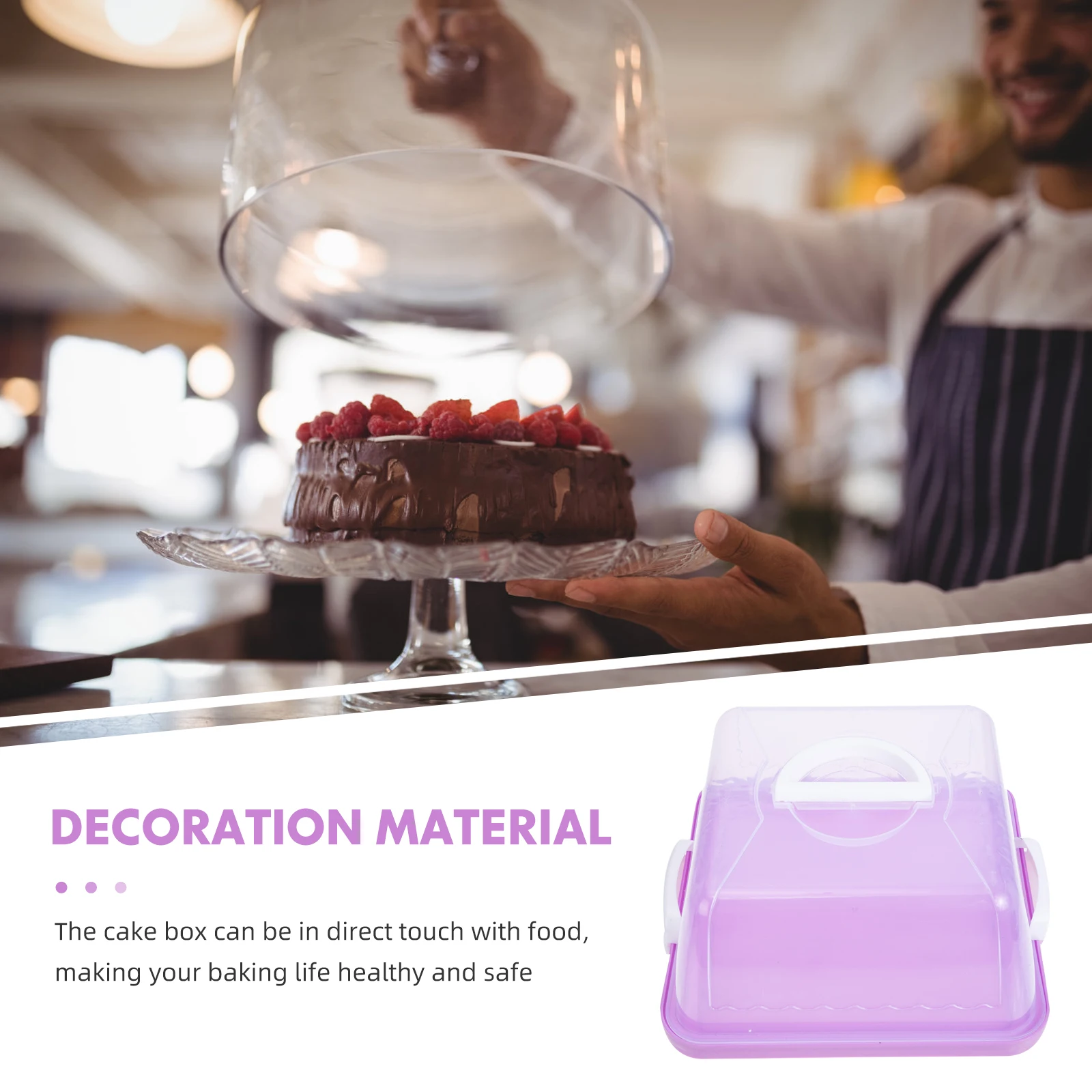 

Sturdy Handheld Plastic Box Transparent Container for Bakeries Cafes Home Use Portable Wear-Resistant Food-Safe Lid