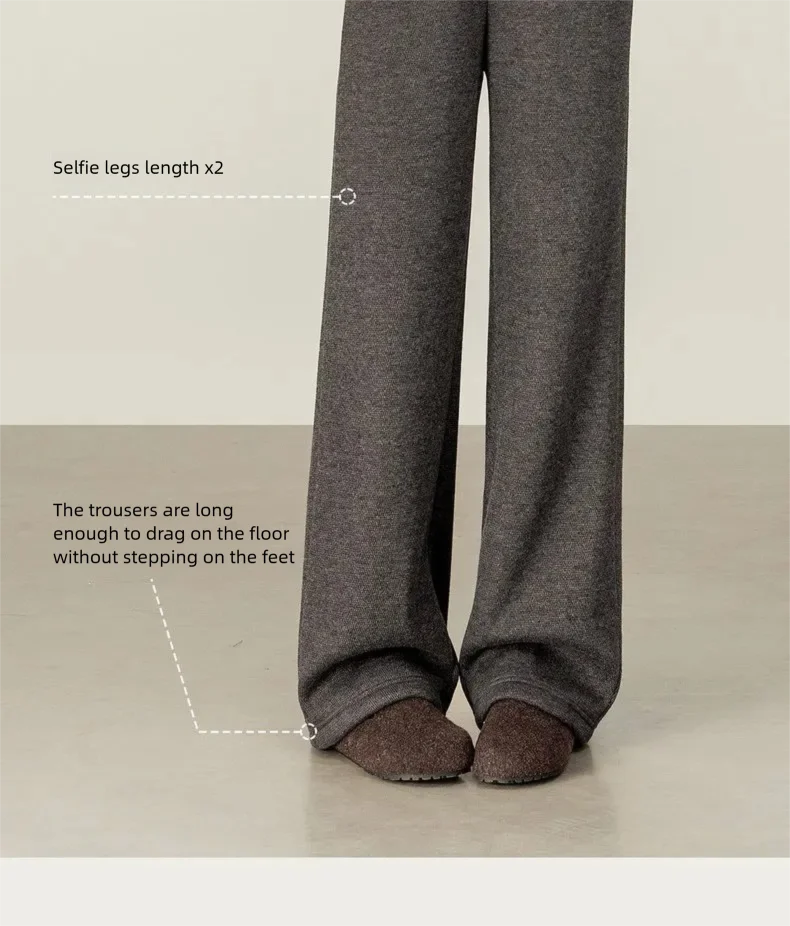 SENTUBILA Fleece-gefütterte Hosen für Damen 2026 Winter Acetat Elastischer Bund Weites Bein Lässige Vielseitige Hosen 154KD3652 – Detail 18
