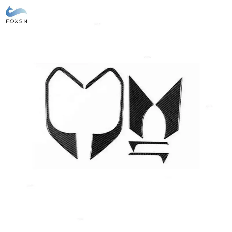 6pcs Carbon Fiber Stickers For BMW 5 Series i5 G60 2024 2025 Car Inner Door Handle Pull Bowl Decoration Cover Trim Accessories