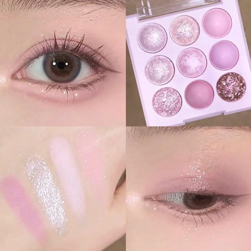 9 Colors Eyeshadow Palette Glitter Strawberry Jam Blush Milk Purple Oat Makeup Women Cool Tea Tone Eye Korean Cosmetics Sha J7S3