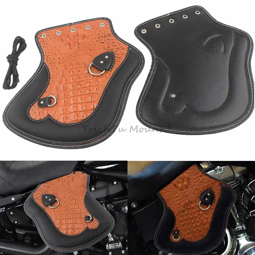 Motorcycle Universal Horse Saddle Crocodile Leather Style PU Leather Thickened Heat Insulation Board Seat Heat Shield Deflectors