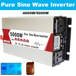 Pure Sine Wave Inverter 12v 220v Power 4000W 5000W 3500W Solar Car Inverters With USB Multi Function Display Converter