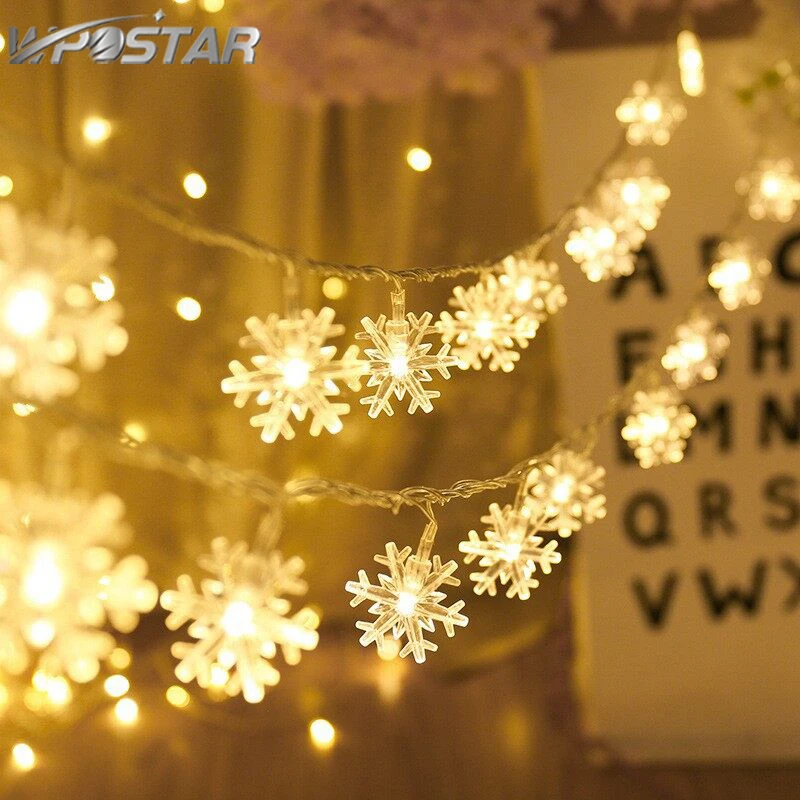 

Christmas Lights Snowflake LED Fairy Lights Xmas Christmas New Year Room Valentine's day christmas decorations for home