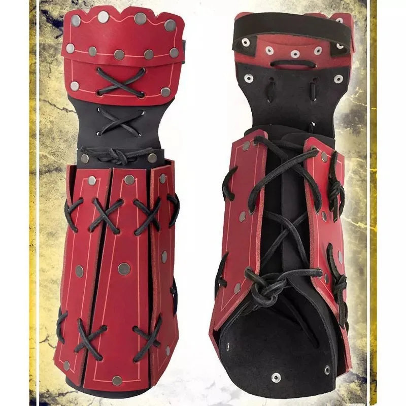 Mannen Viking Ridder Cosplay Middeleeuwse Samurai Lederen Arm Bracer Lange Handschoenen Handschoen Polsband Steampunk Fantasy Accessoires