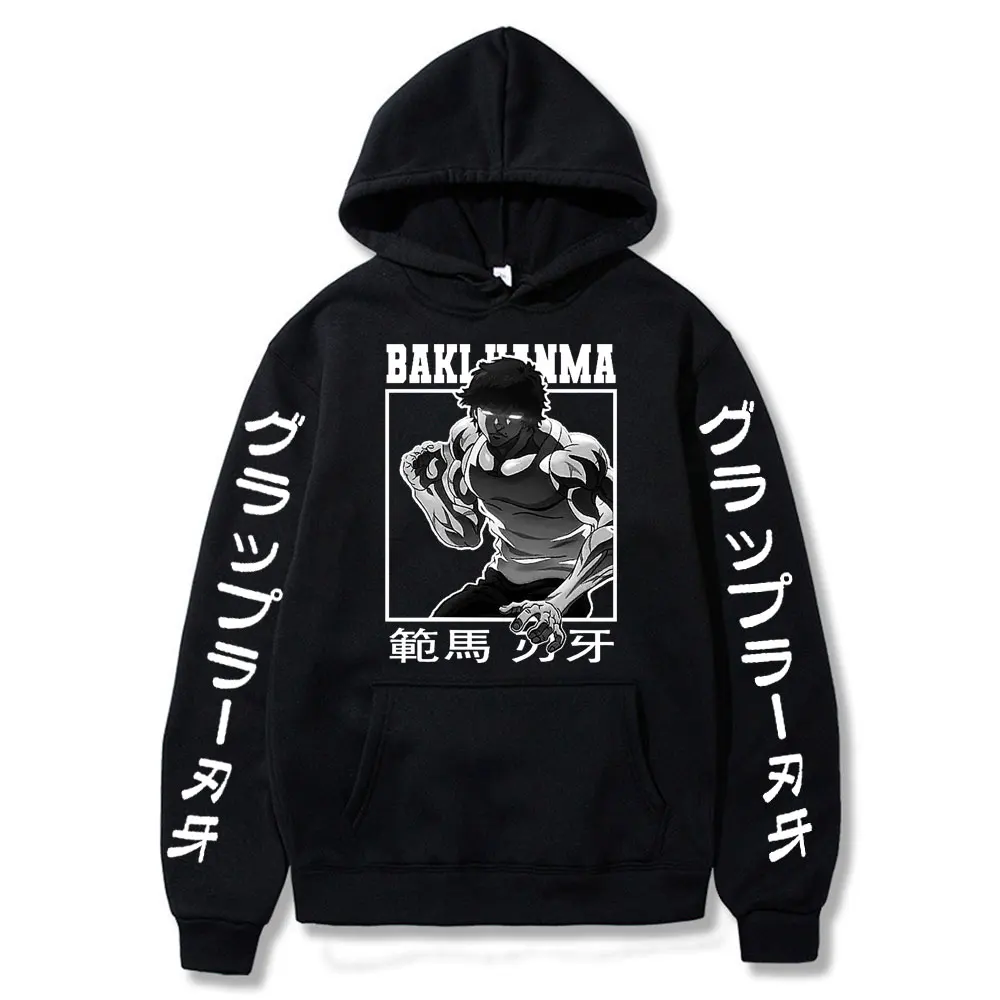 Anime Baki Hanma The Grappler Hoodies Ogre Mode Yujiro Gym Hooded Loose Sweatshirts Men Women's bape Hoodie Harajuku Streetwear