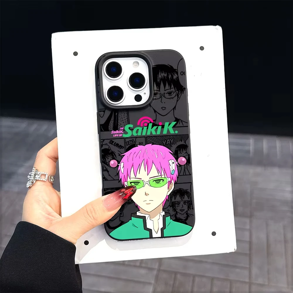 الفاخرة أنيمي S-Saiki K-Kusuo جراب هاتف آيفون 17 الهواء 16 برو ماكس 15 14 زائد 13 12 Mini 11 Pro للصدمات سيليكون الغطاء الخلفي