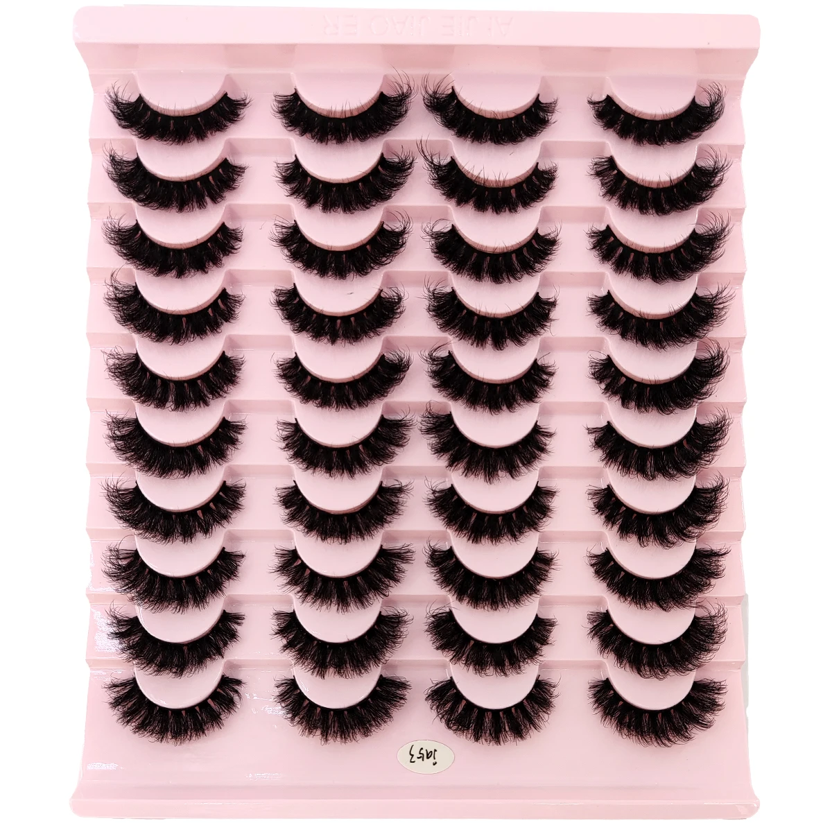 HBZGTLAD 20 رموش صناعية مزدوجة من المينك رقيق وديناميكي طبيعي للتجعيد رموش صناعية خفيفة ومرنة