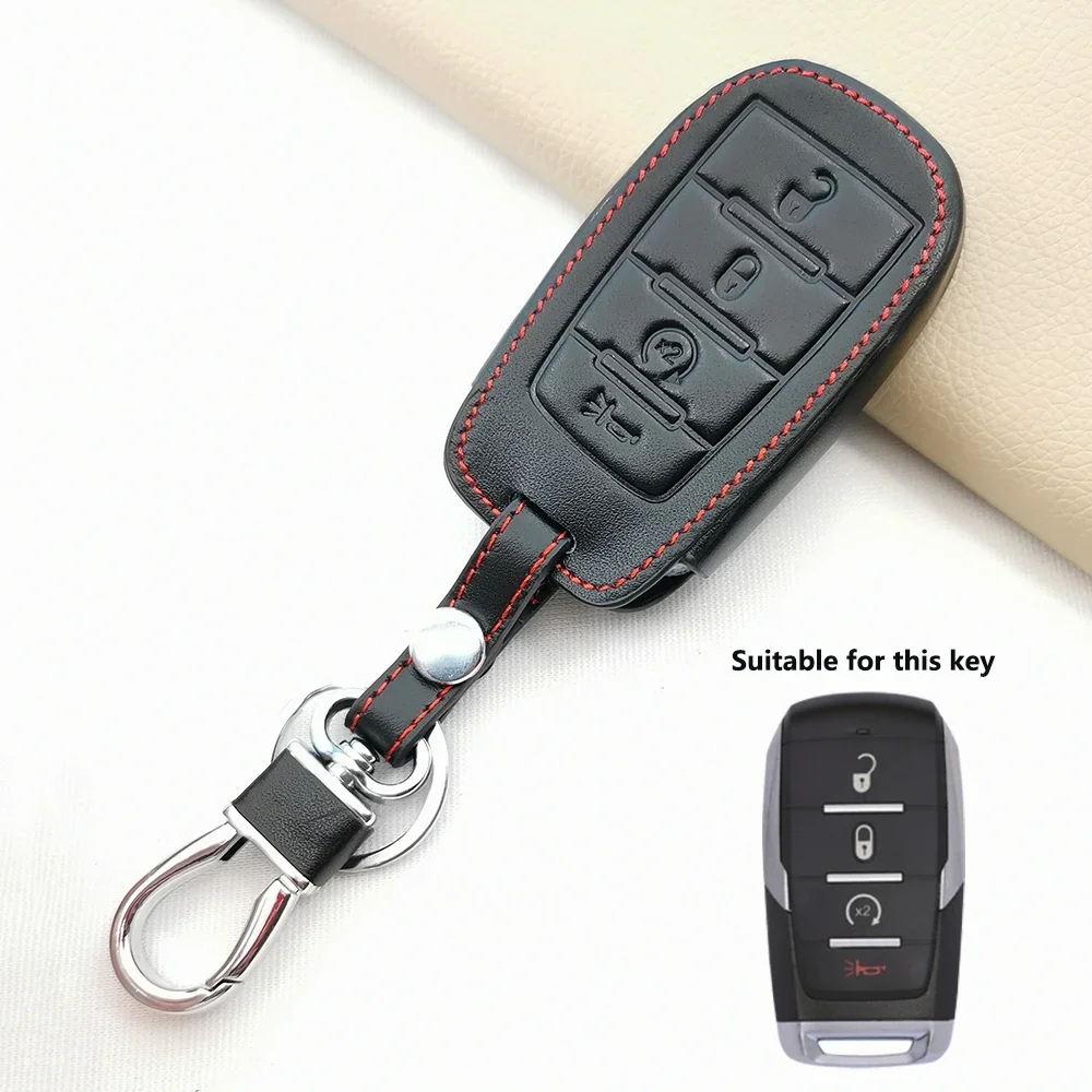 Exquisite Leather Remote Control Car Key Holder Case Cover For Dodge Ram 1500 2500 Ram1500 Ram2500 TRX 2021 2020 Protect Shell