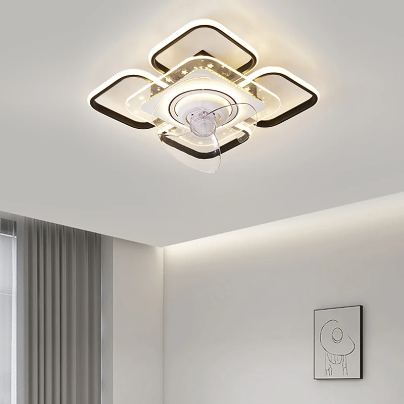 Modern ceiling lamps bedroom folding Ceiling fan ceiling fan with led light and control ceiling lamp for living room lighting