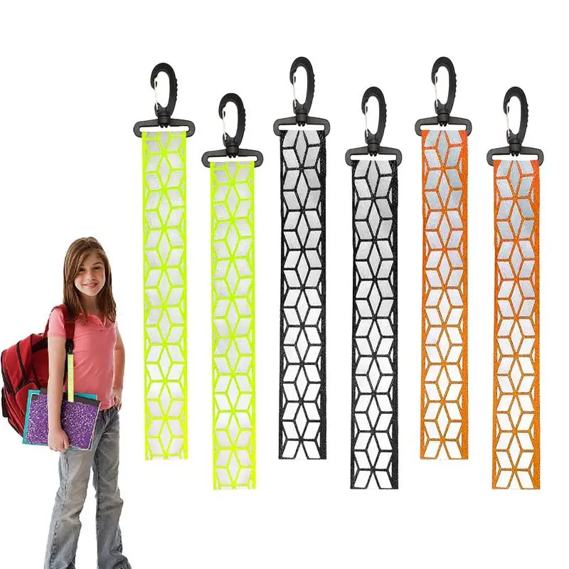 Porte-clés de sécurité en nylon pour enfants, pendentif de coulée de nuit, porte-clés de cyclisme, pendentif réflecteur, étiquettes de coulée, 6 pièces